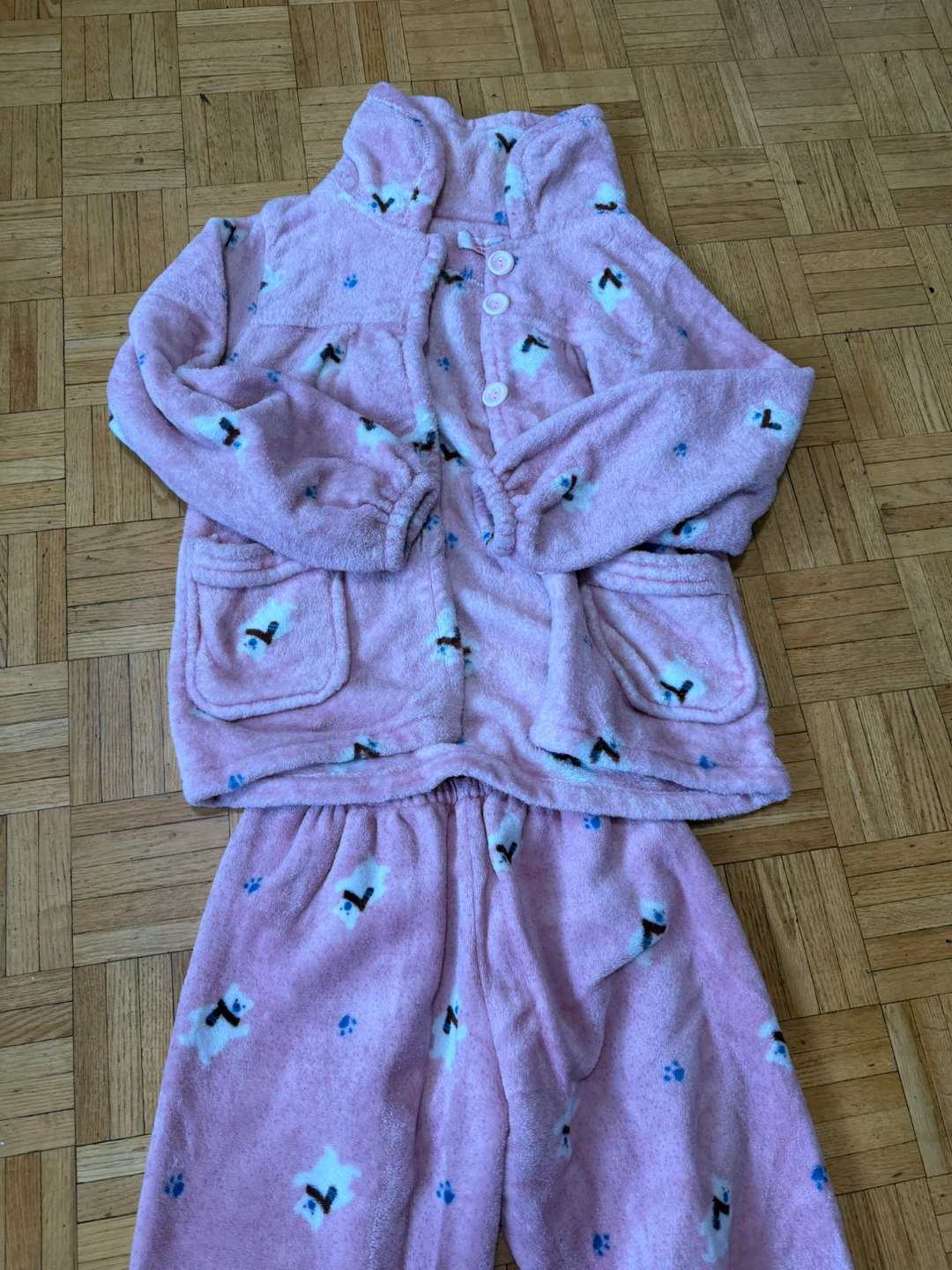 Pink Fleece Polar Bear Pajama Set - photo 3