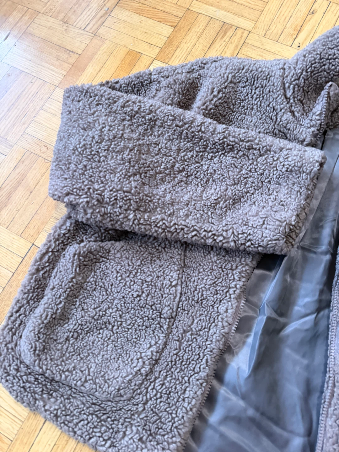 Taupe Sherpa Fleece Zip-Up Jacket - photo 3