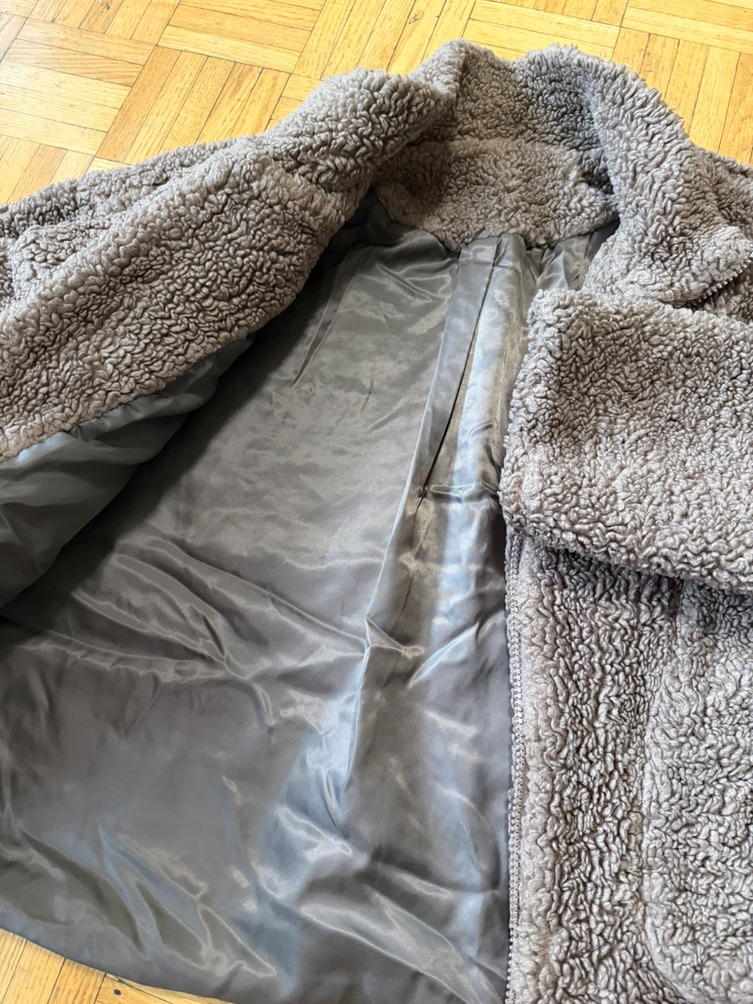 Taupe Sherpa Fleece Zip-Up Jacket - photo 5