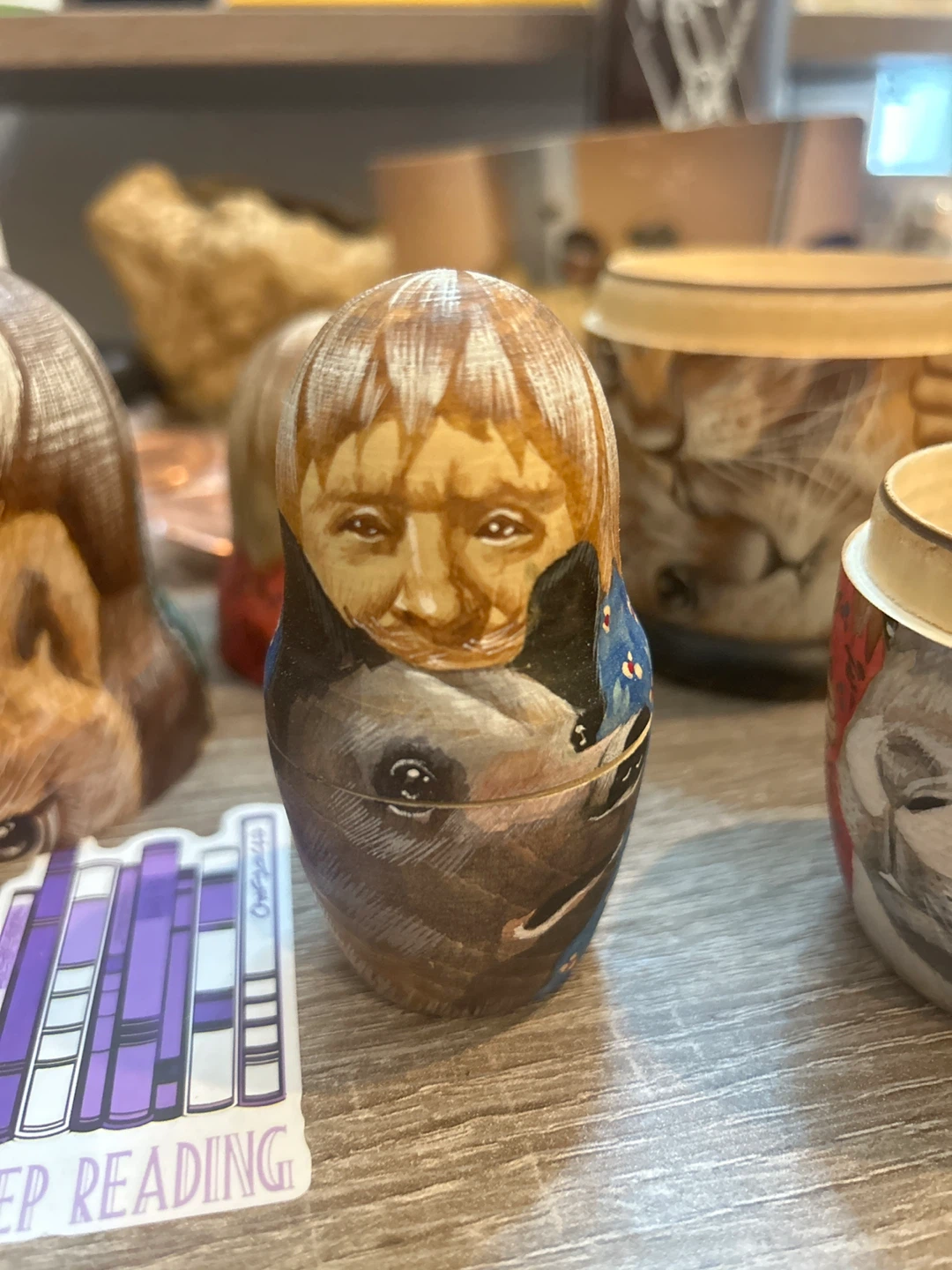 Hand-Painted Wooden Nesting Doll Set - photo 2