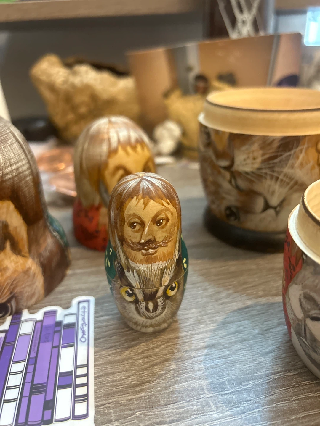 Hand-Painted Wooden Nesting Doll Set - photo 3