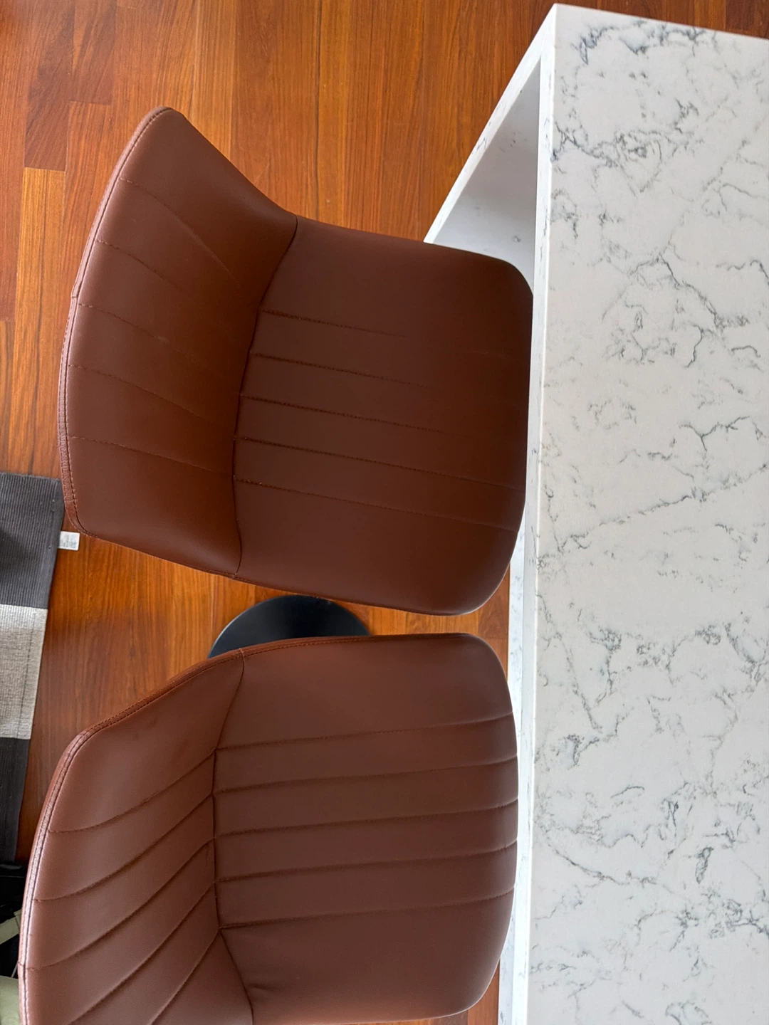 Set of 2 Brown Faux Leather Bar Stools - photo 3