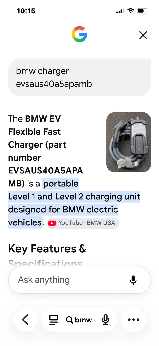 BMW Flexible Fast Charger EVSAUS40A5APAMB - photo 2