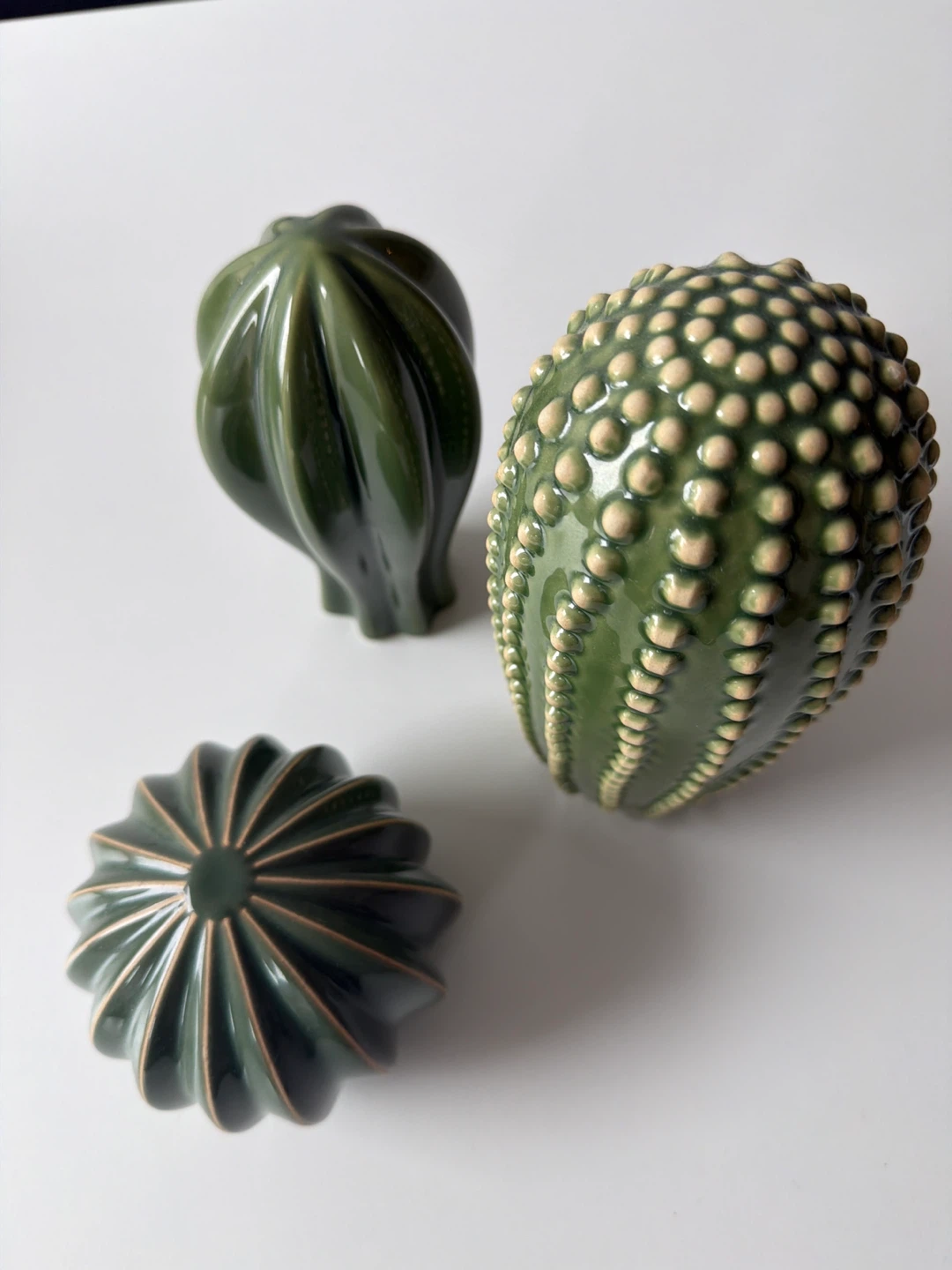 Set of 3 Decorative Ceramic Cactus Figures - photo 2