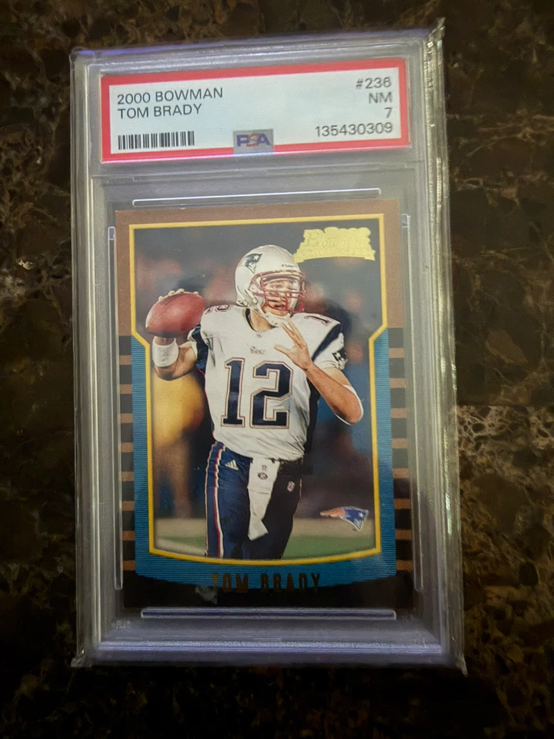 2000 Bowman Tom Brady Rookie Card PSA 7