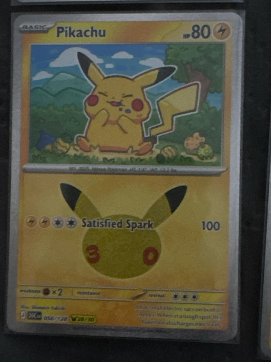 TRADE - 2x Pikachu 28/30 30th Celebration Pokemon Card