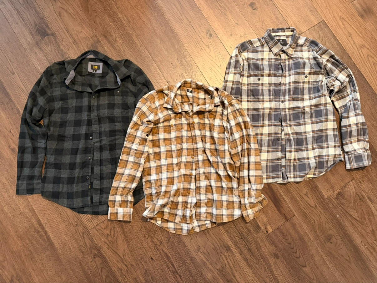$10 for all! 3 Men's Flannel Shirts - Medium