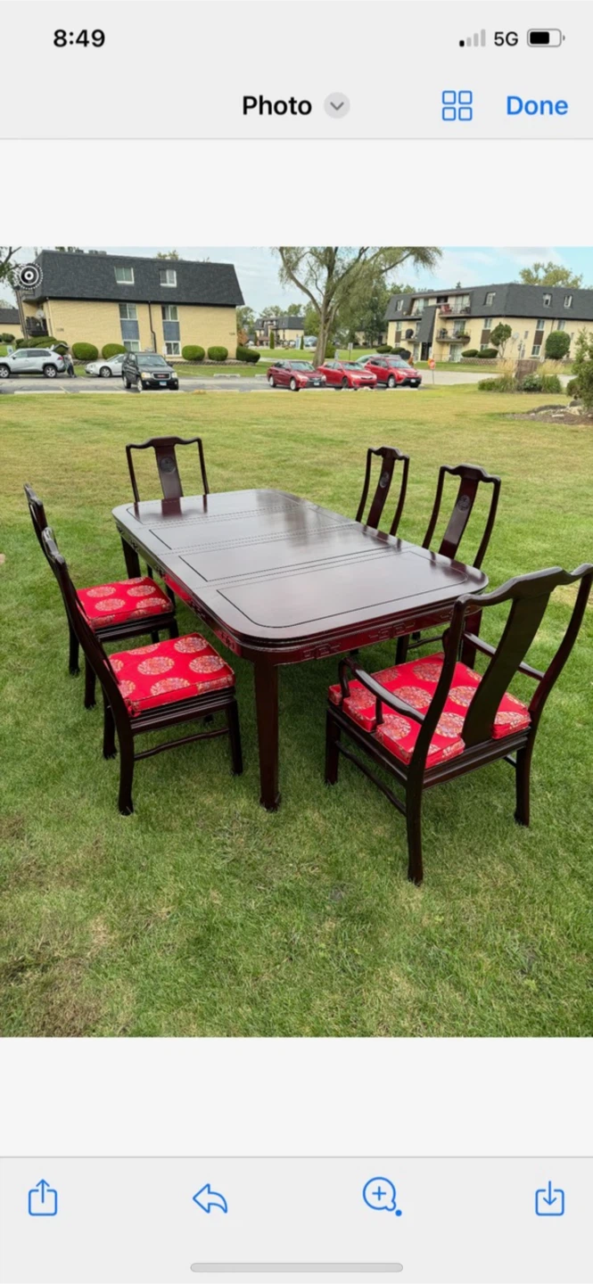 Huali Rosewood Dining Set with 8 Chairs