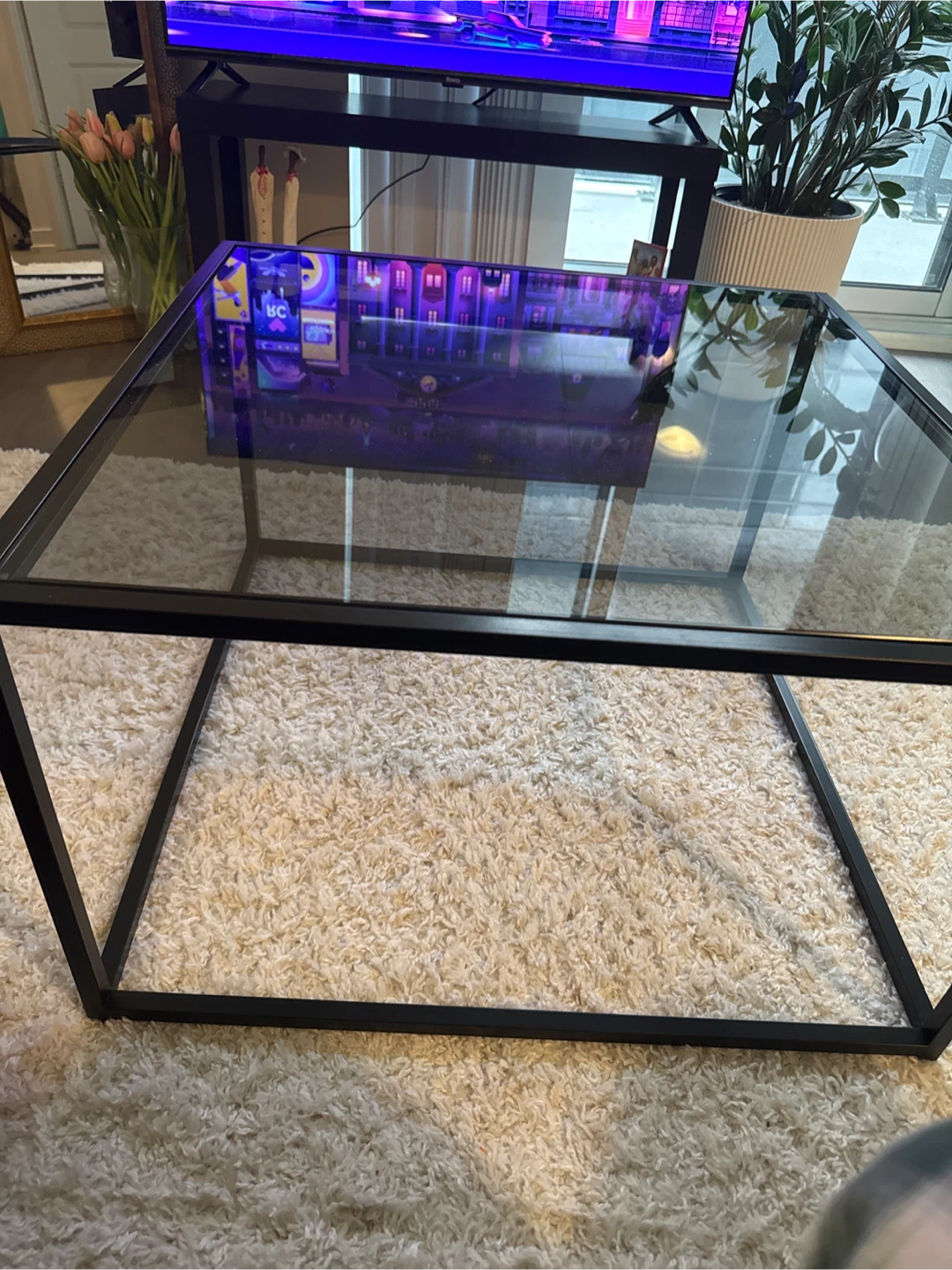 Modern Black Glass Coffee Table - photo 2