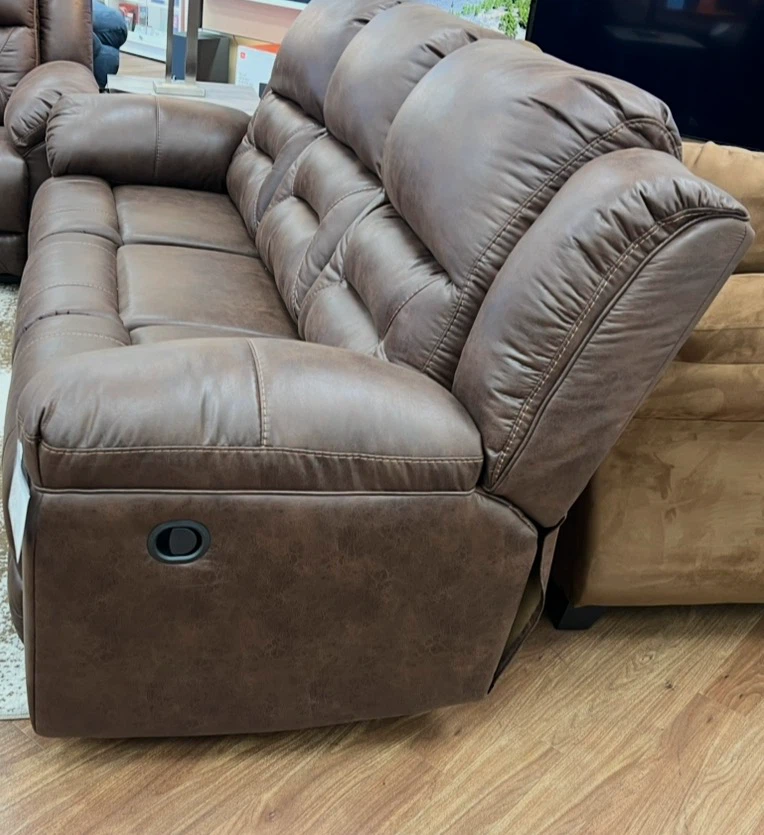 Brown Leather Reclining Sofa