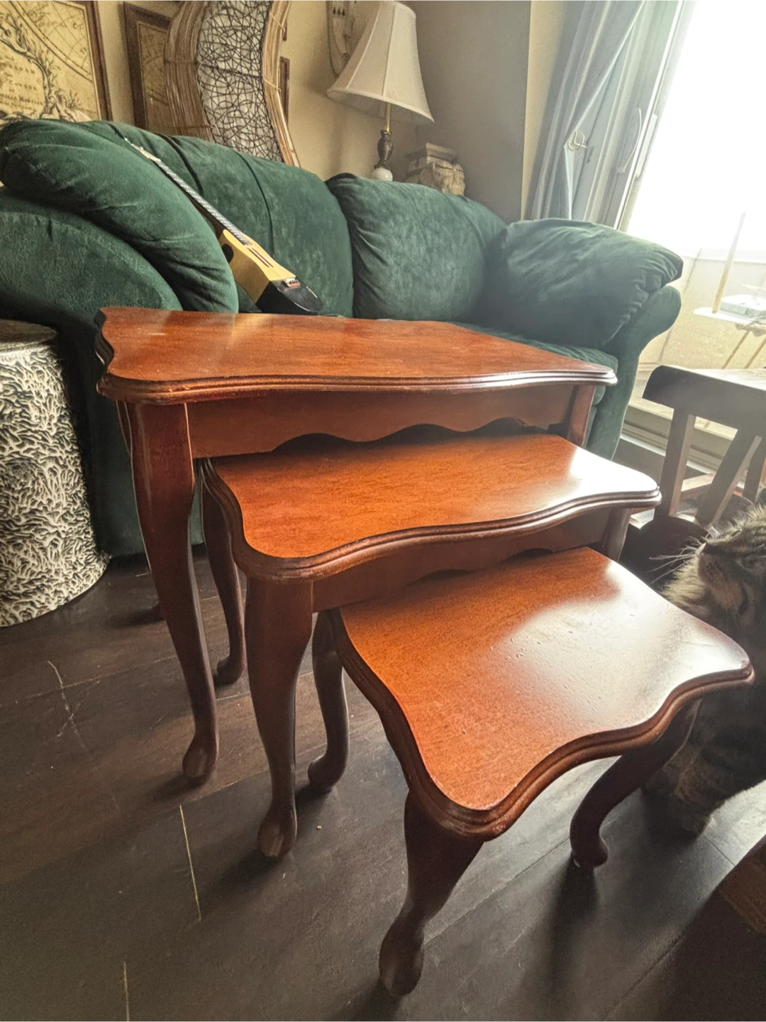 Set of Three Wooden Nesting Tables - photo 2