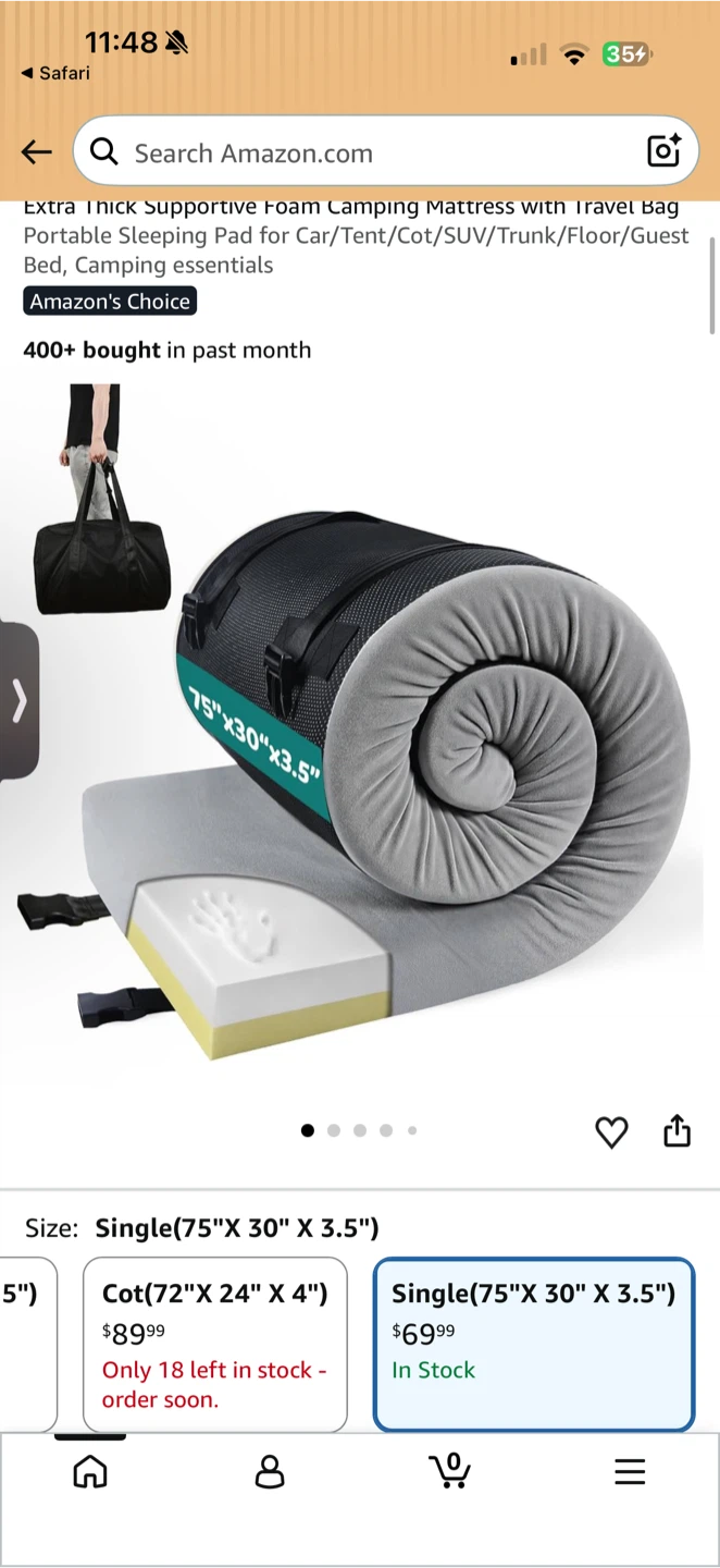 Selectico Single Camping Mattress