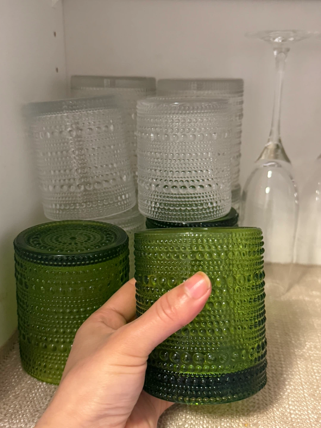 12 Set of hobnail textured glasses - photo 2