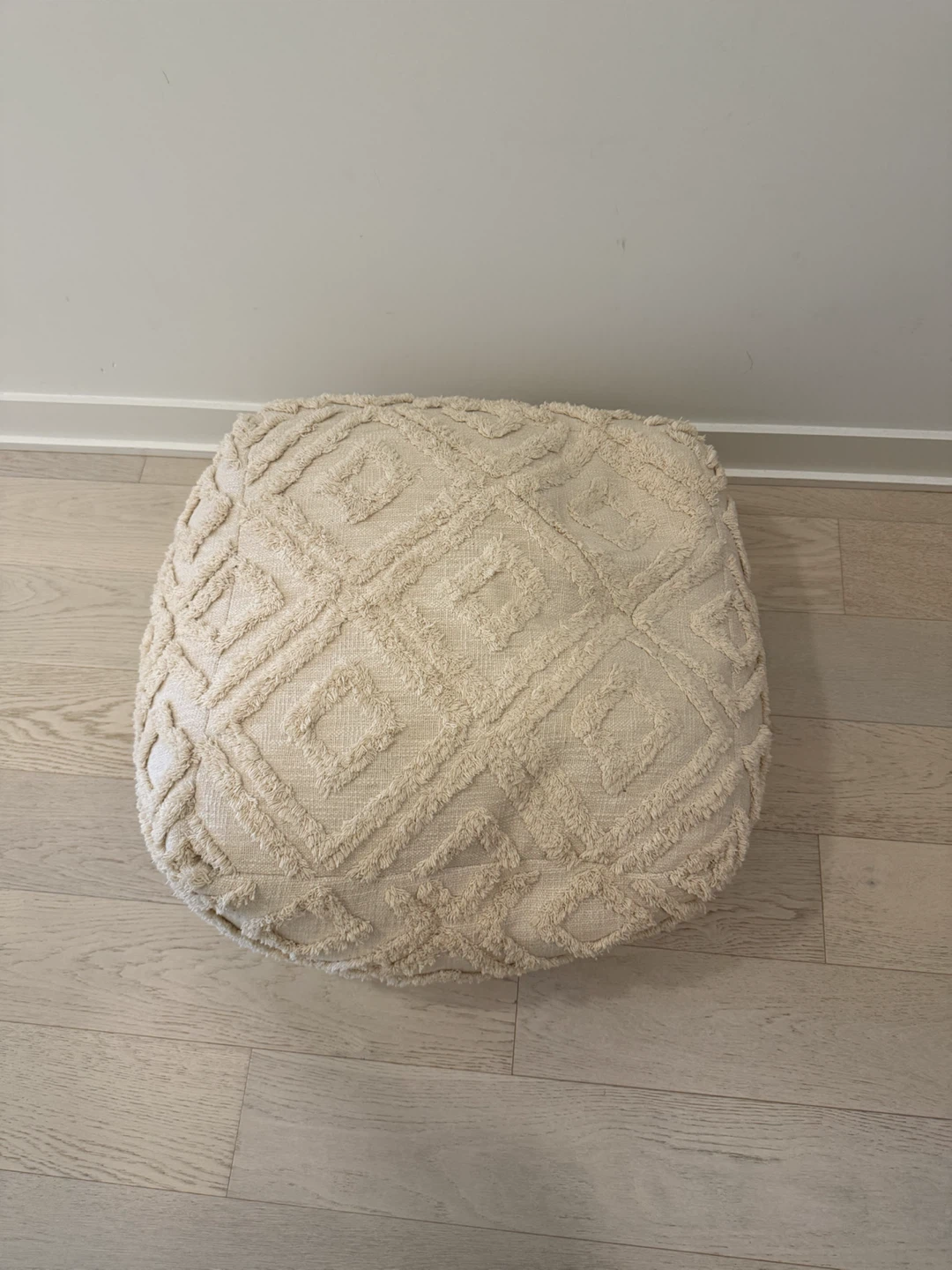 Homesense cream textured pouf