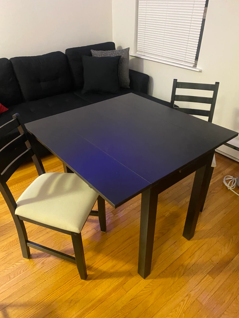 Black Dining Table with Two Chairs - photo 2