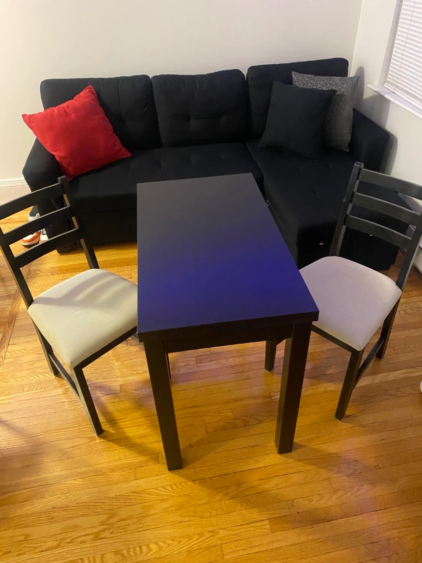 Black Dining Table with Two Chairs - photo 3
