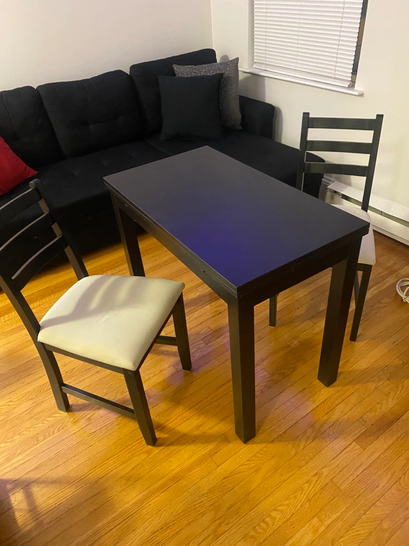 Black Dining Table with Two Chairs - photo 4