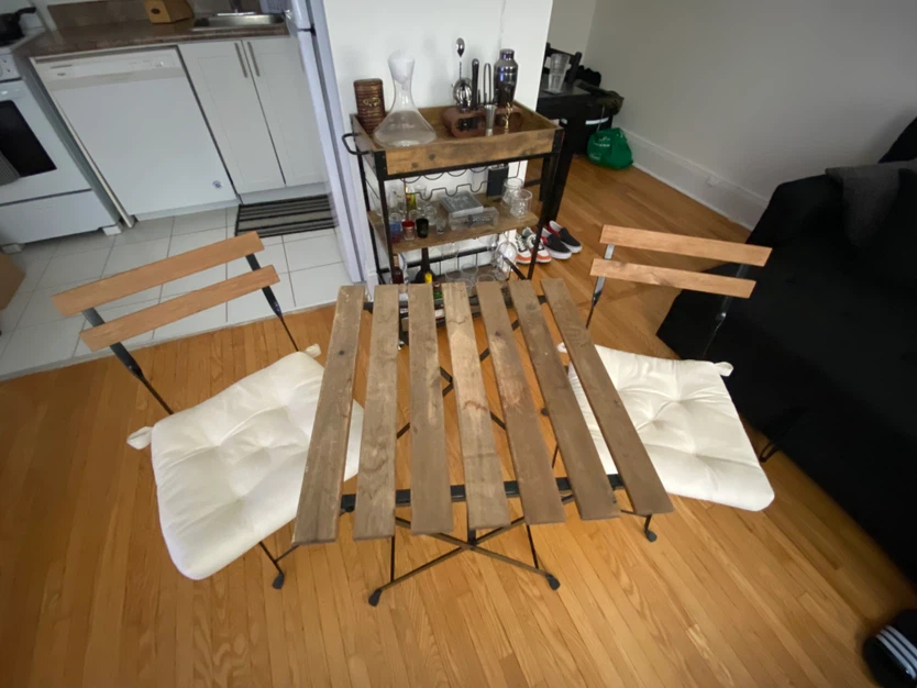 Folding Bistro Table and Two Chairs
