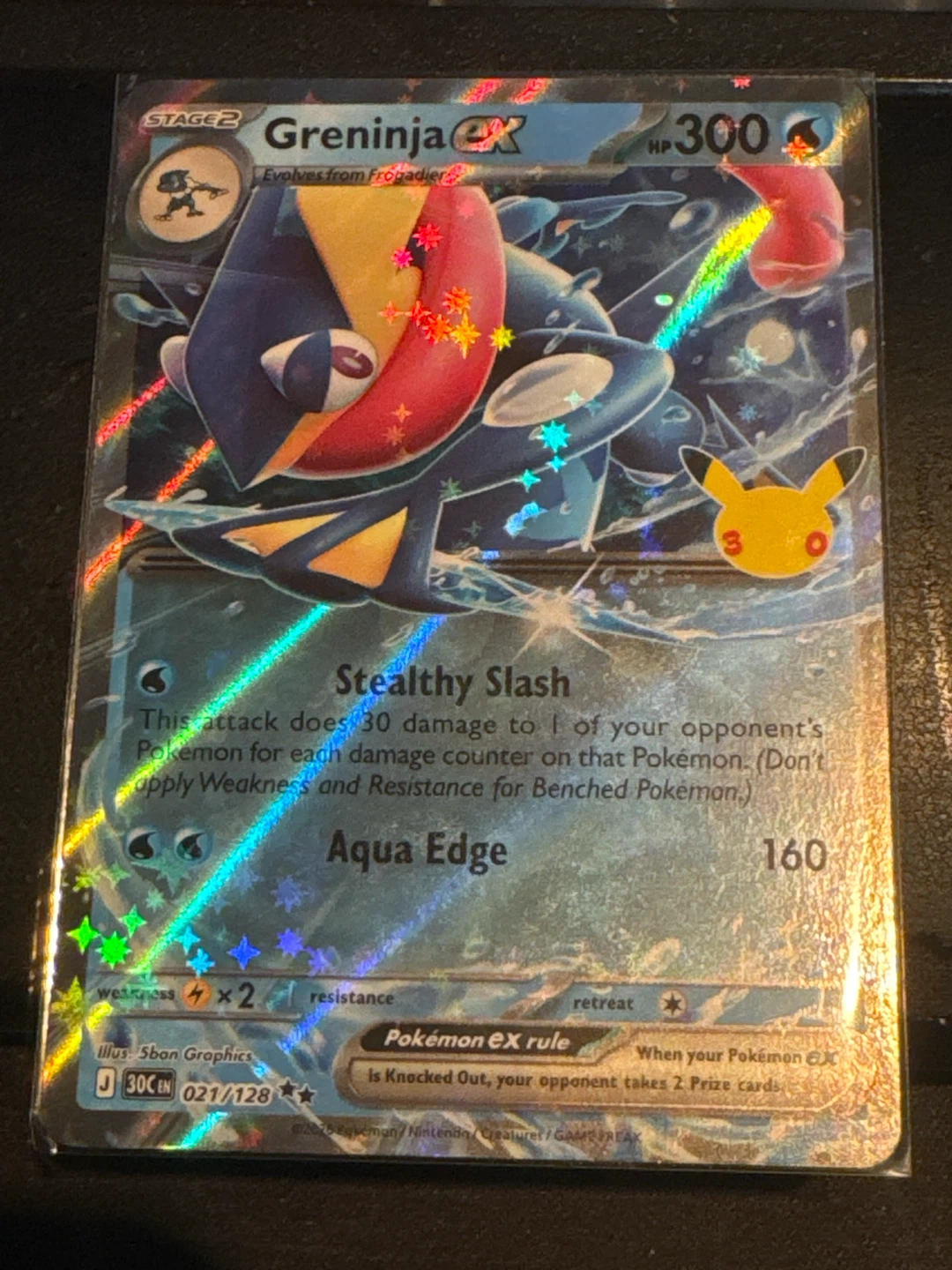 TRADE - Greninja ex 021/128 30th Celebration Pokemon Card