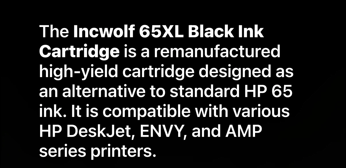 Incwolf 65XL Black Ink Cartridge - photo 2