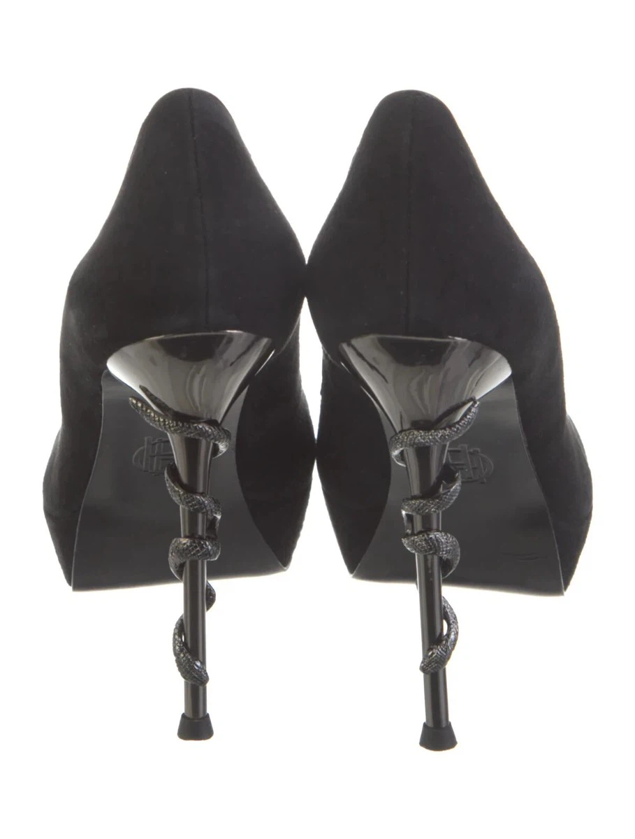 House of Harlow 1960 Black Suede Snake Heels - photo 2