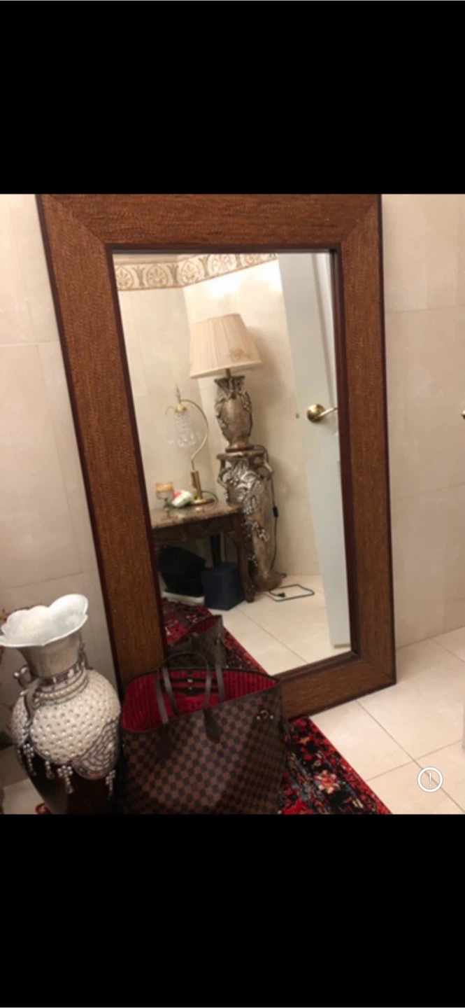 Full-Length Floor Mirror with Wood-Tone Frame - photo 2