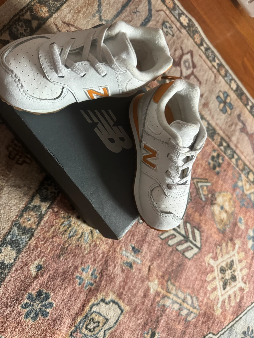 New Balance Toddler Sneakers White and Orange