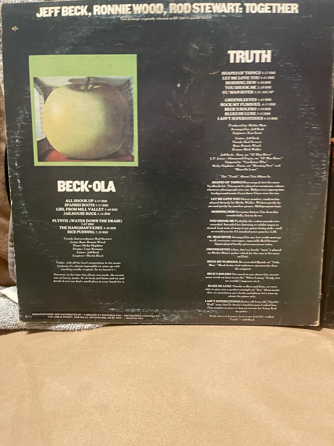 Jeff Beck - Truth / Beck-Ola 2-LP Vinyl Record Set - photo 2