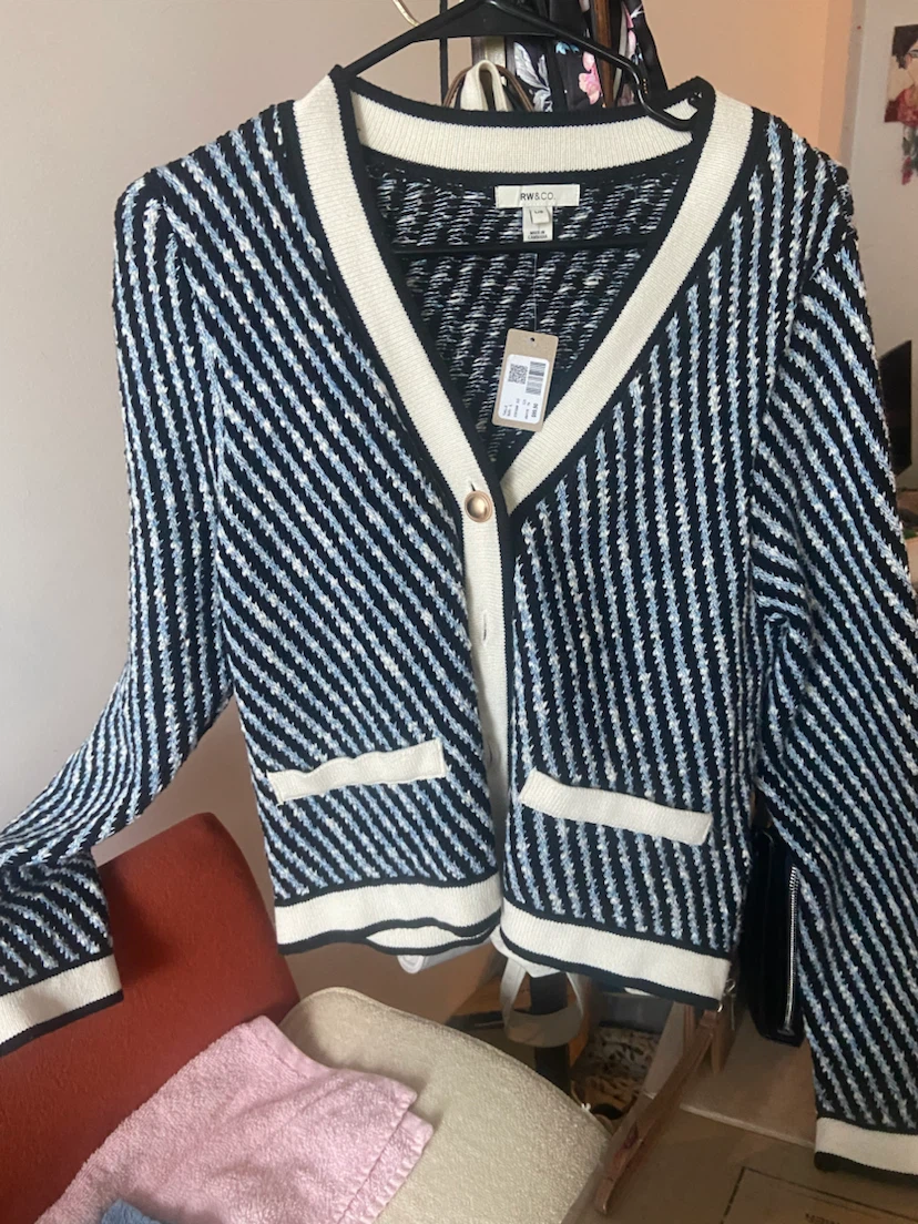 RW&Co. Striped Cardigan Size L - photo 2