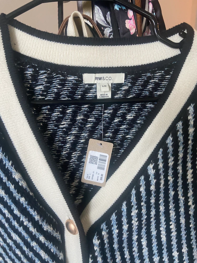 RW&Co. Striped Cardigan Size L - photo 3