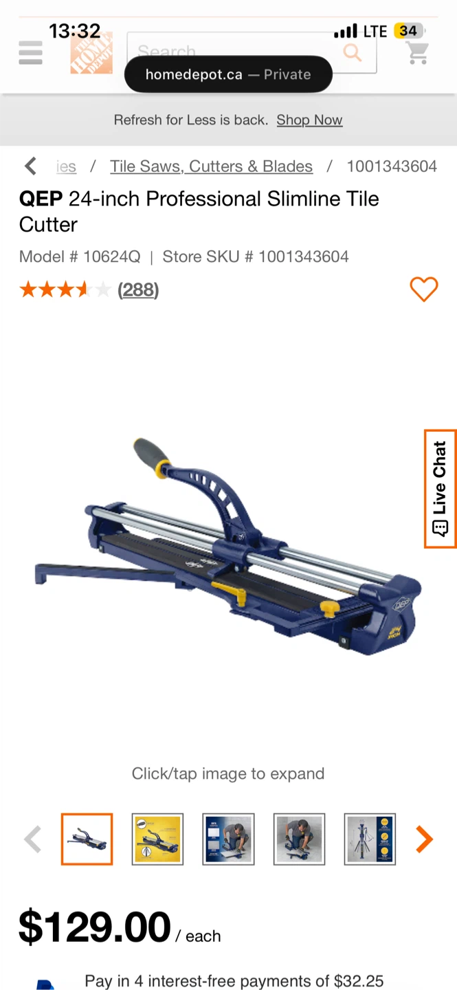 QEP 24-inch Professional Slimline Tile Cutter
