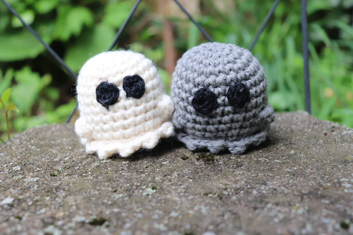Set of Two Handmade Crochet Ghost Plushies