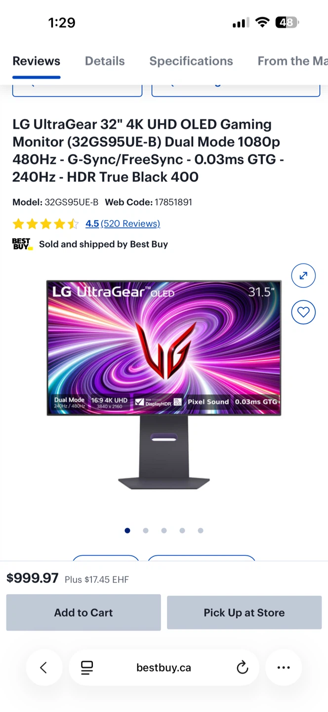 LG UltraGear 31.5" 4K OLED Gaming Monitor 32GS95UE - photo 5