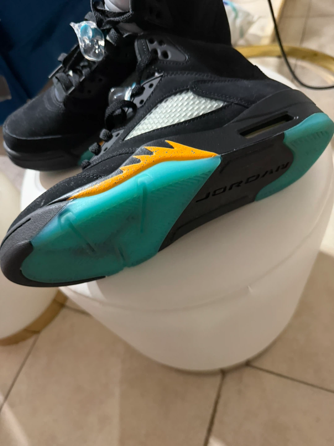 Jordan Retro 5 Aqua Size 8 Like New - photo 3