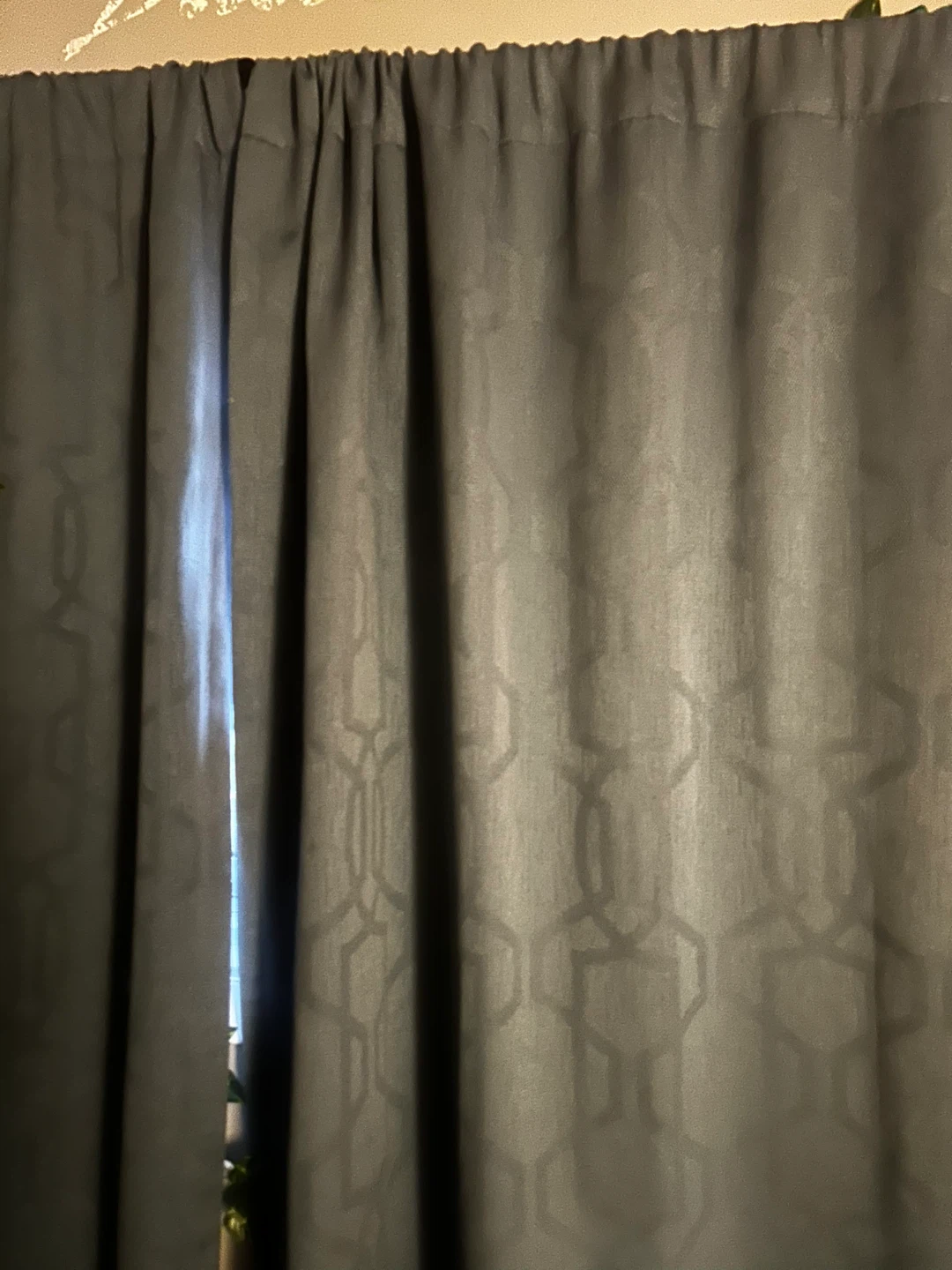 Navy patterned curtains