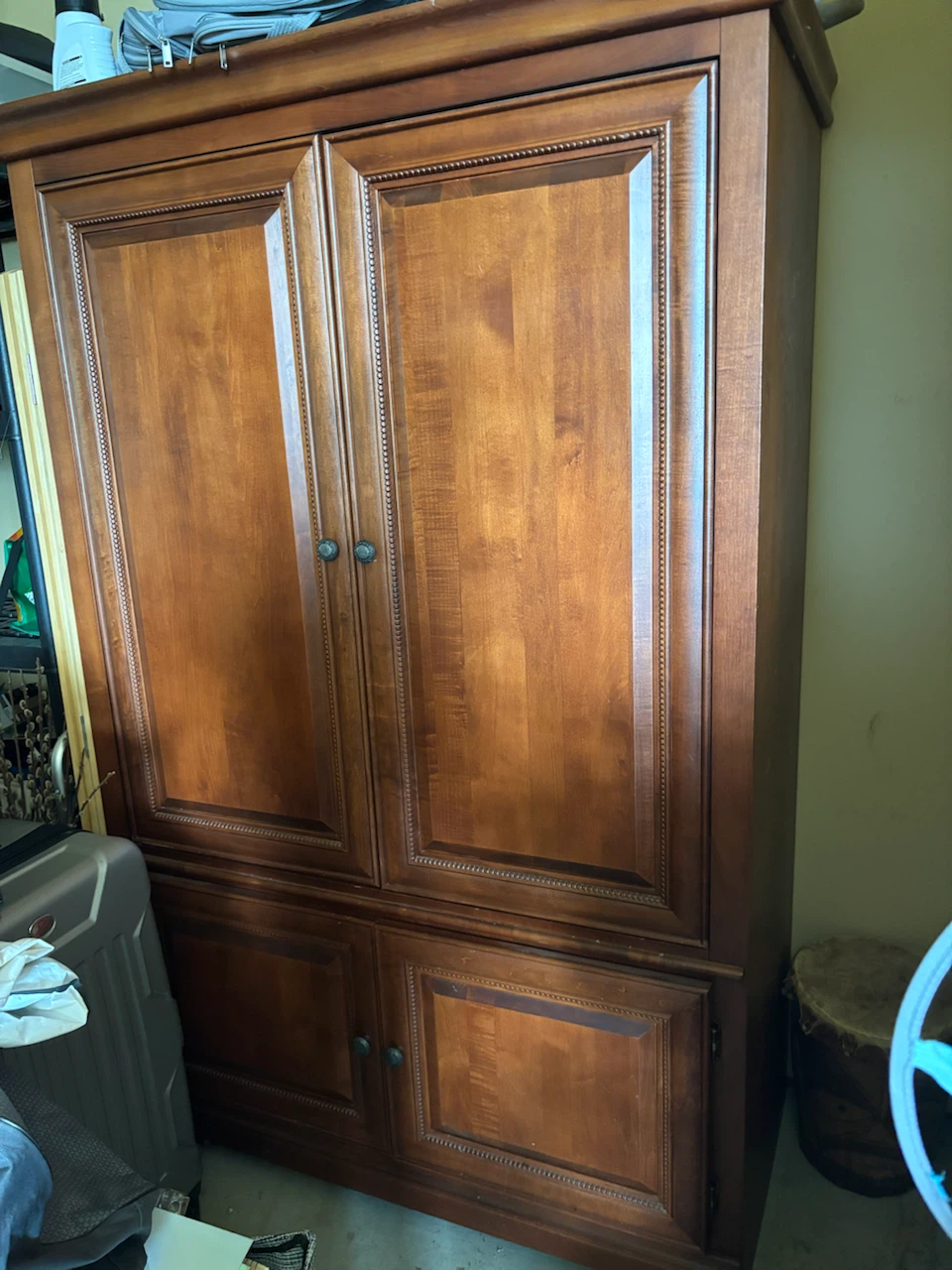Large Wooden Storage Armoire