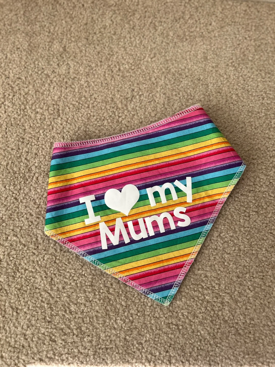 I Love My Mums Rainbow Dog Bandana