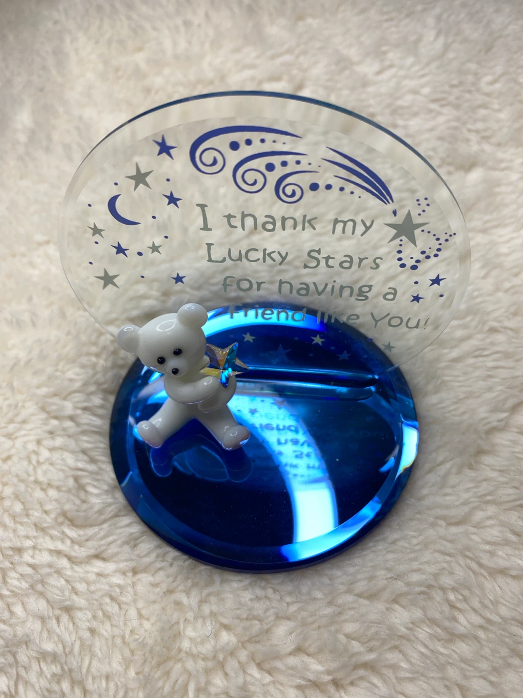 Glass Baron Lucky Stars Bear Figurine