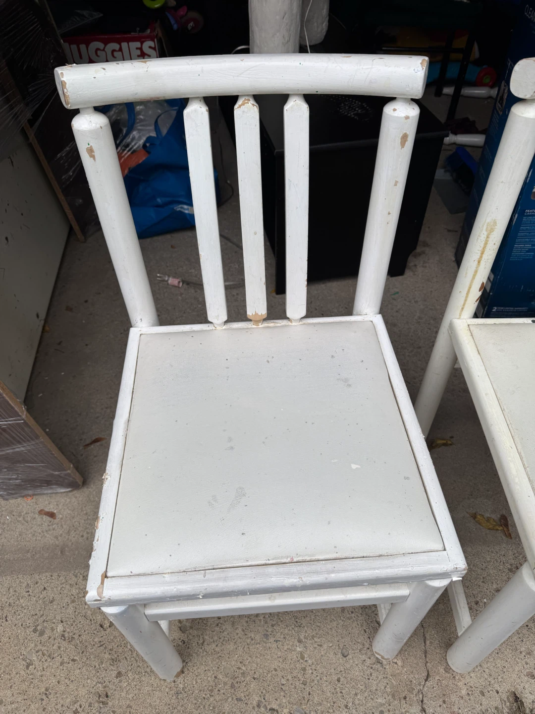 Pair White Wooden Chair