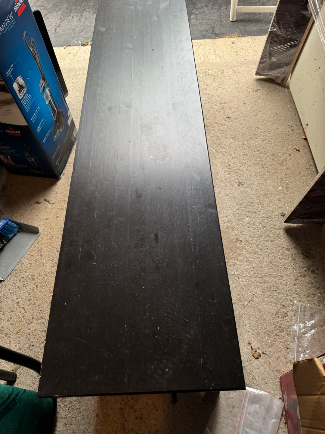 Long Black TV Stand Media Console