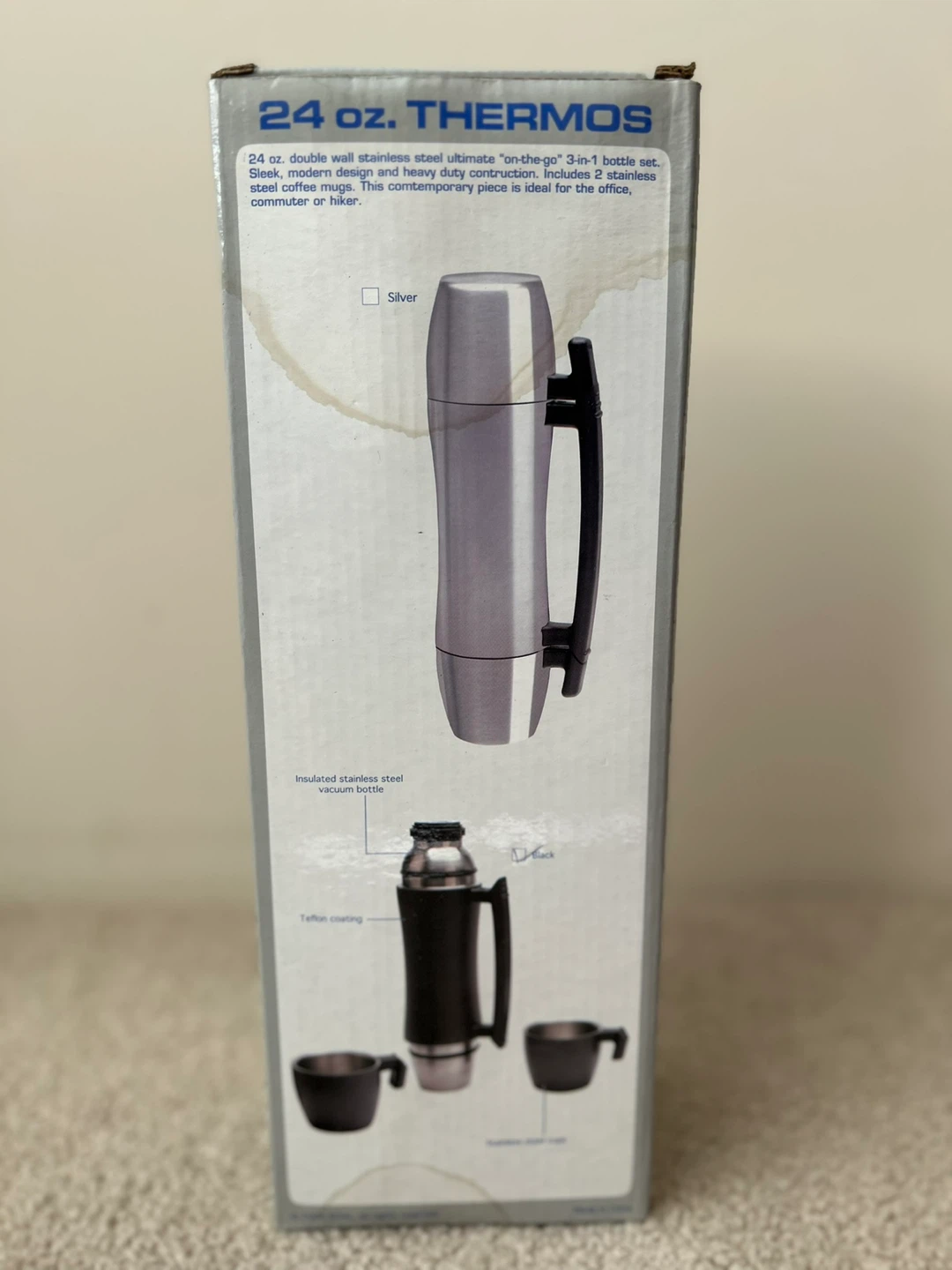 24 oz. Black Thermos Bottle Set - photo 3