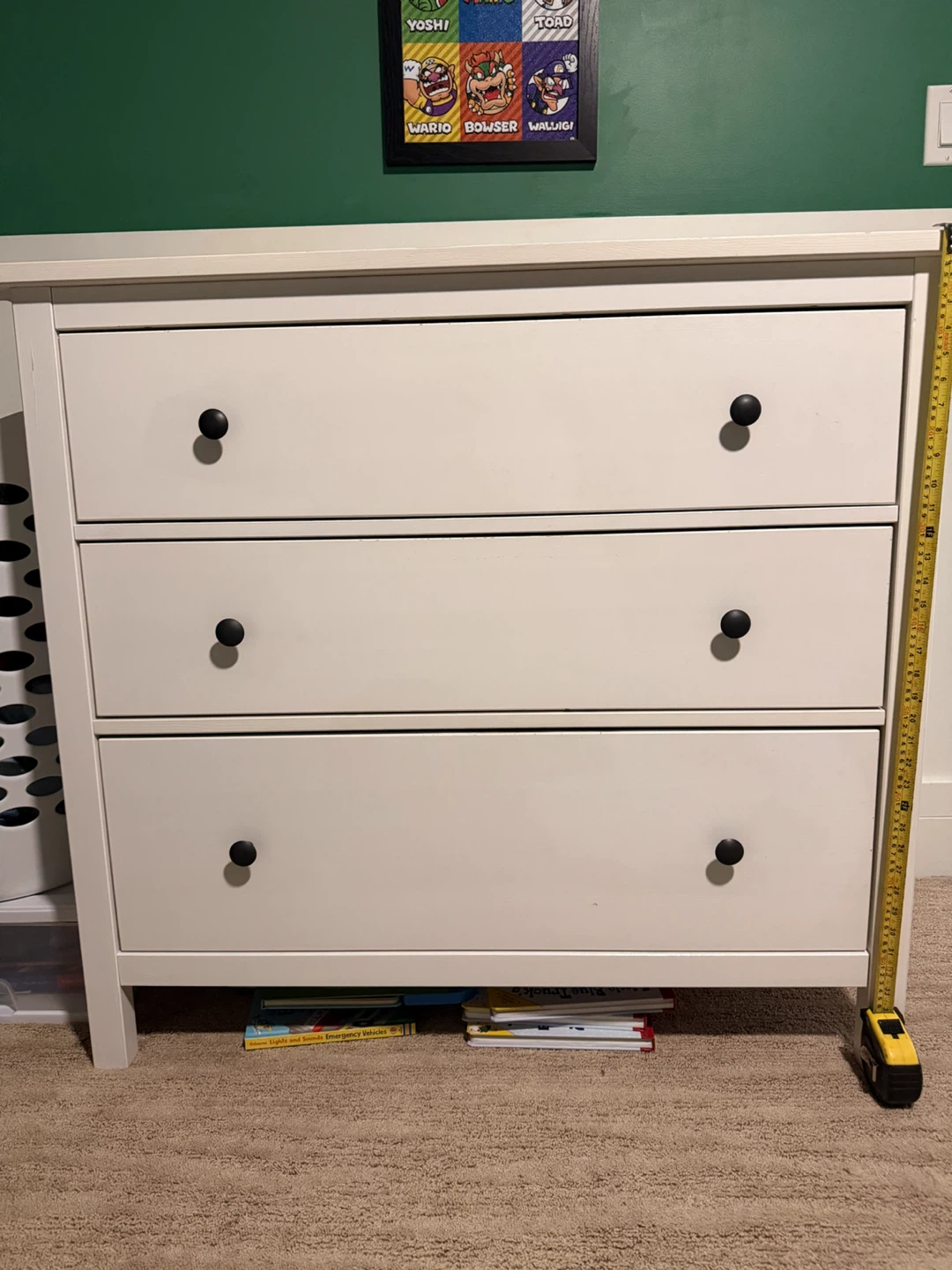 White 3-Drawer Dresser