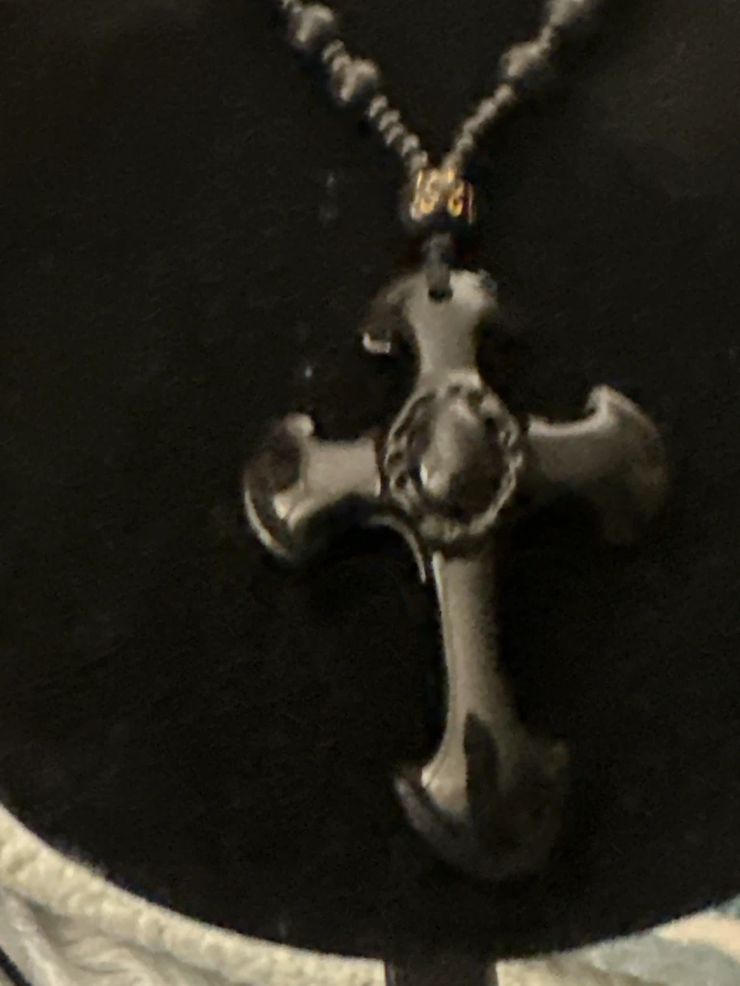 Black Cross Beaded Necklace - photo 3