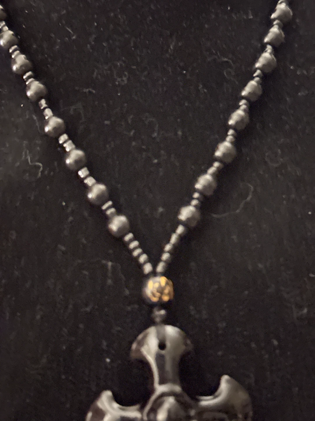 Black Cross Beaded Necklace - photo 4