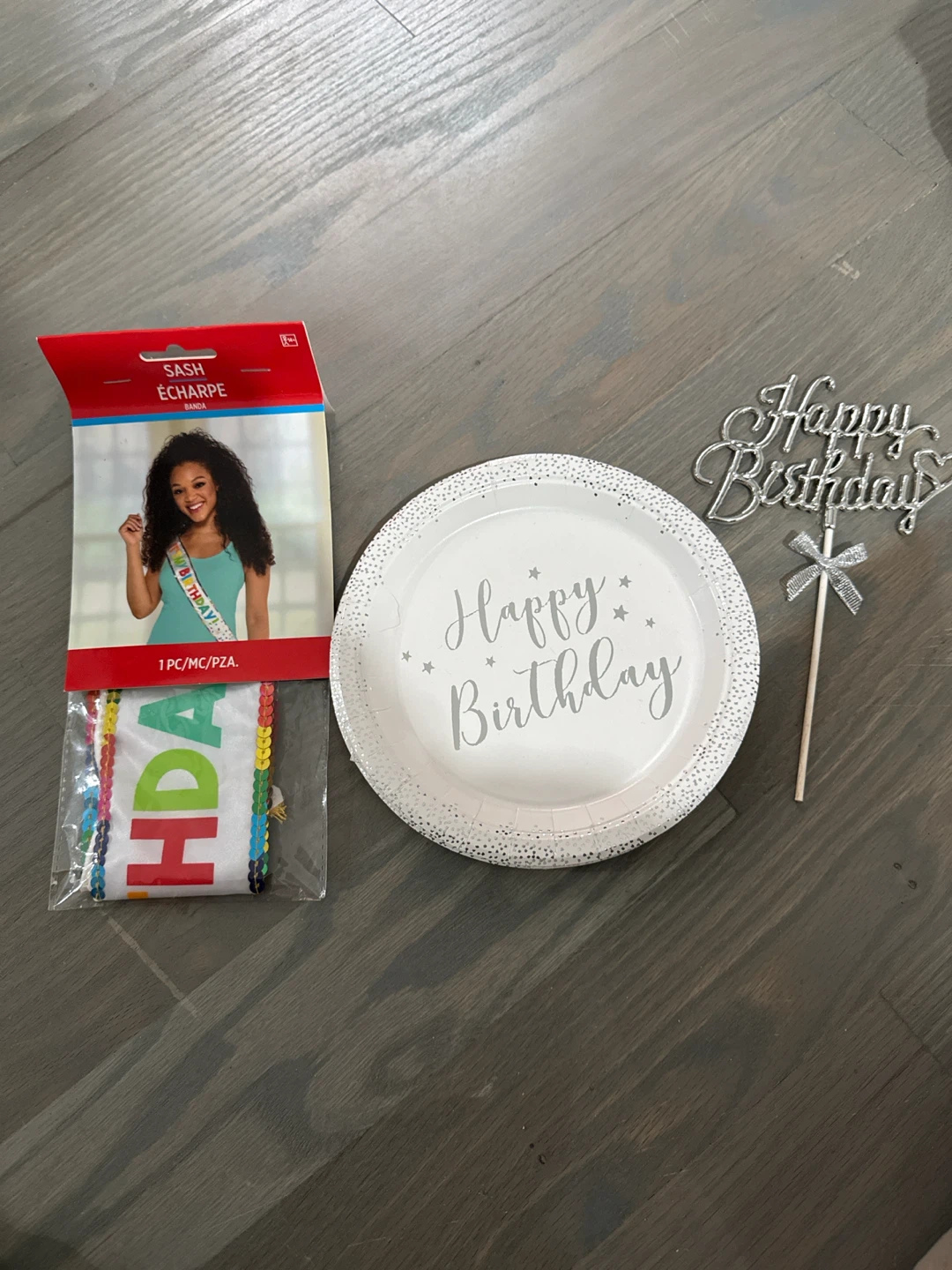 Birthday celebration set: sash, plate, and cake topper - photo 2