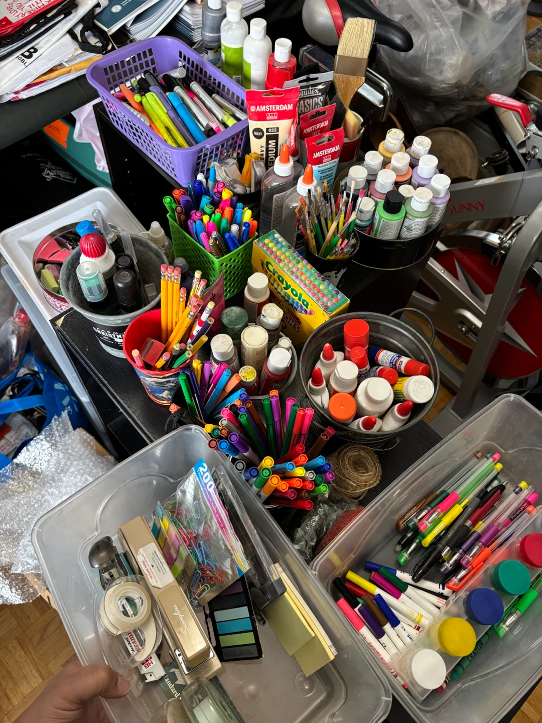 Assorted Art Supplies and Crafting Materials