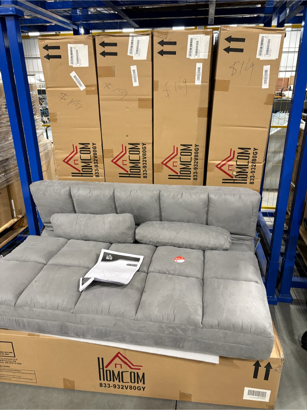 Foldable Floor Sofa Grey - photo 2