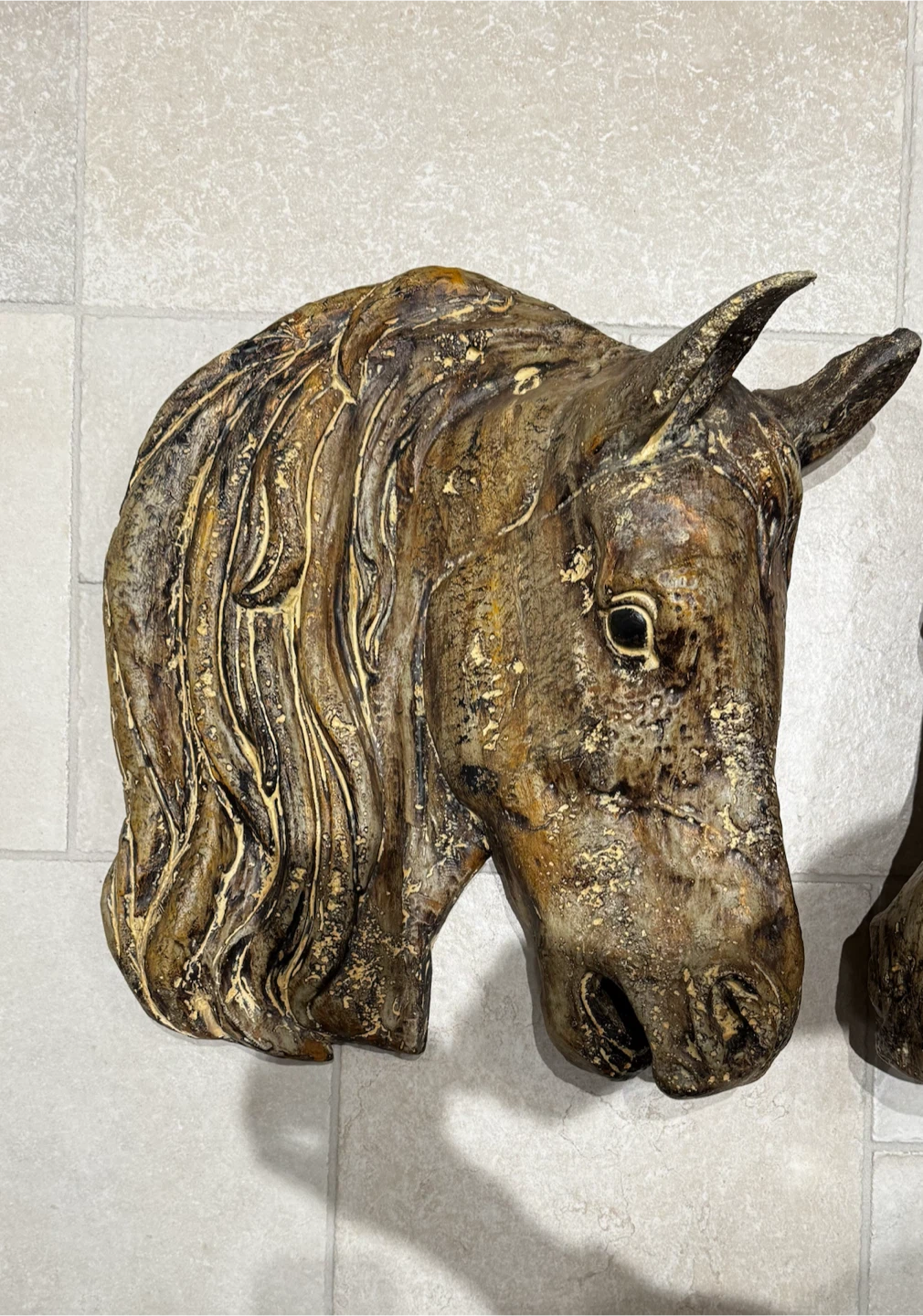 Vintage 1972 Vanguard Studios Brutalist Horse Pair wall Decor - photo 3