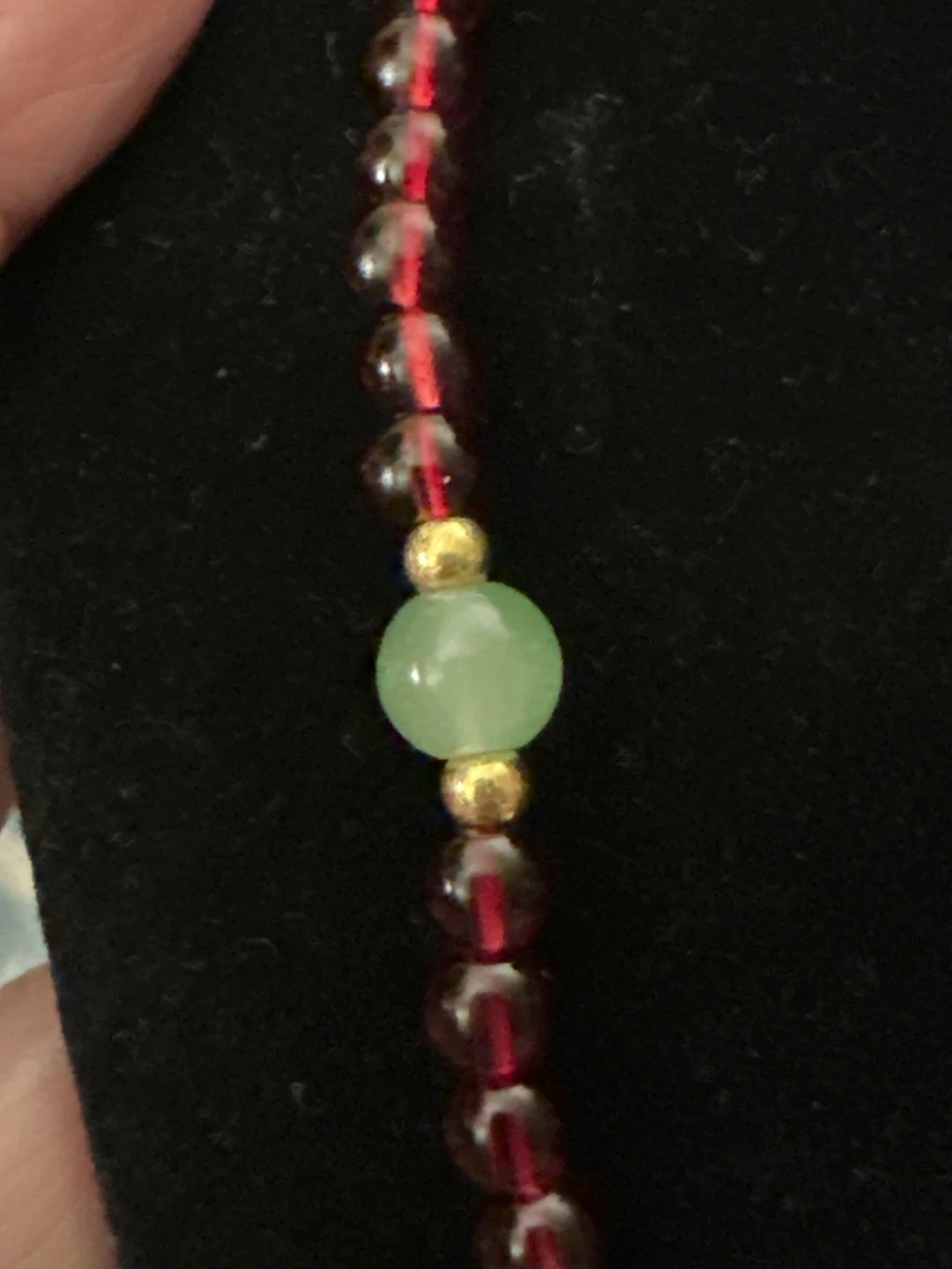 Red Bead Necklace with Gold Charm - photo 3