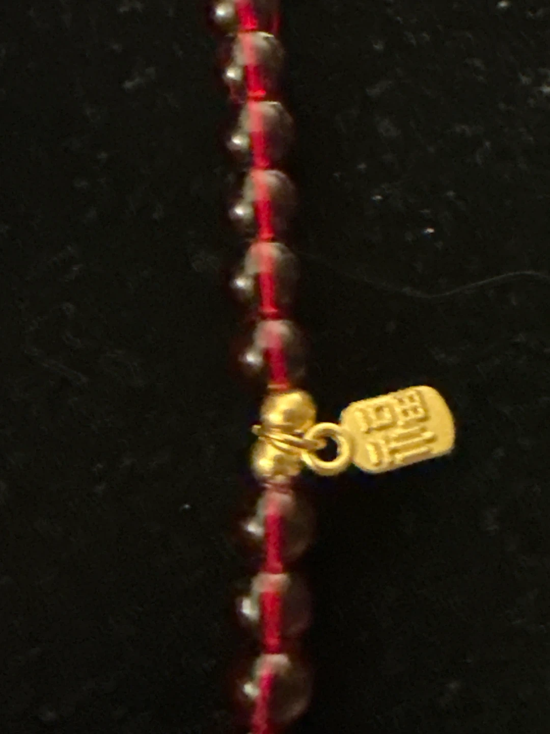 Red Bead Necklace with Gold Charm - photo 4